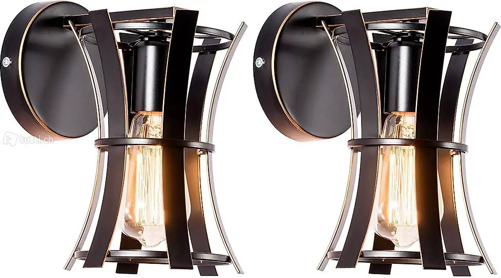  Industrielle Metall-Wandleuchte 2-Pack