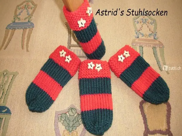 Stuhlsocken "Weihnacht" mit Holzsternen
