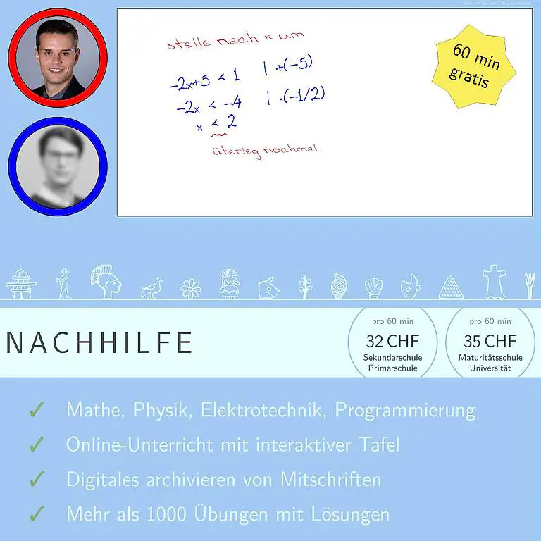 Nachhilfe: Mathe, Physik, Elektrotechnik, Programmierung