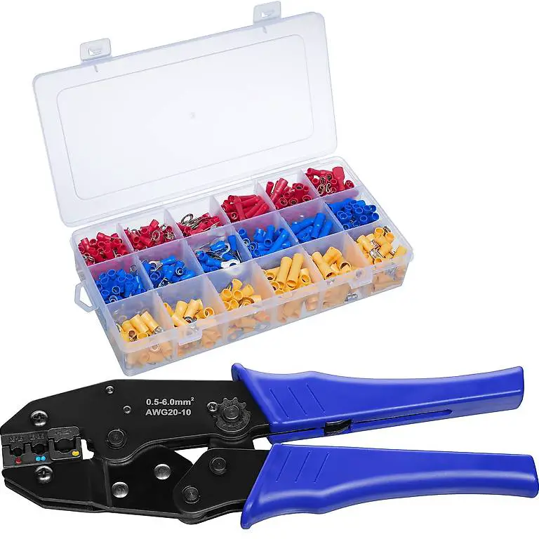 Crimpzange + 700 Kabelschuhe