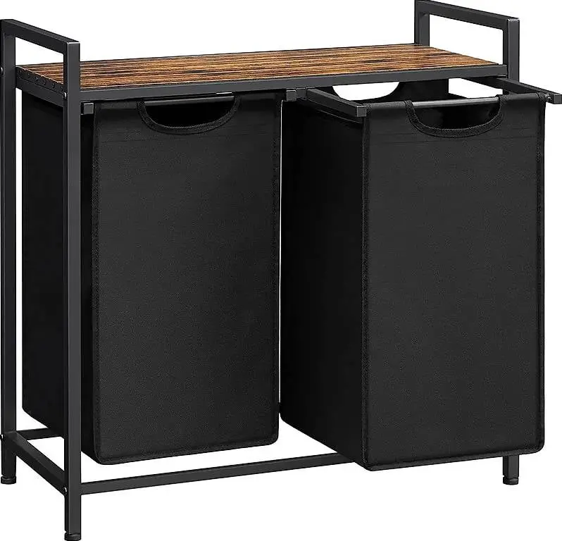 Wäschekorb 2 Fächer mit Ablage