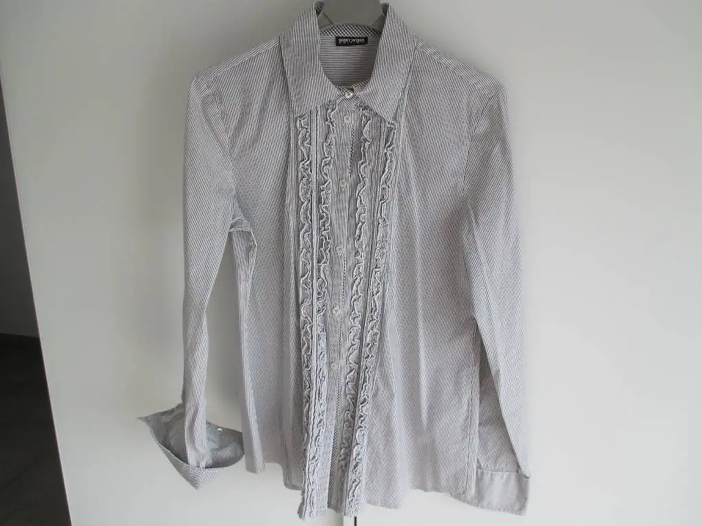 Bluse Gerry Weber, grau/weiss gestreift, Gr. 38/40-NEU
