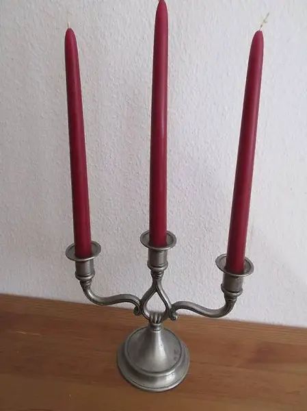 KERZENSTÄNDER ZINN 3 ARMIG