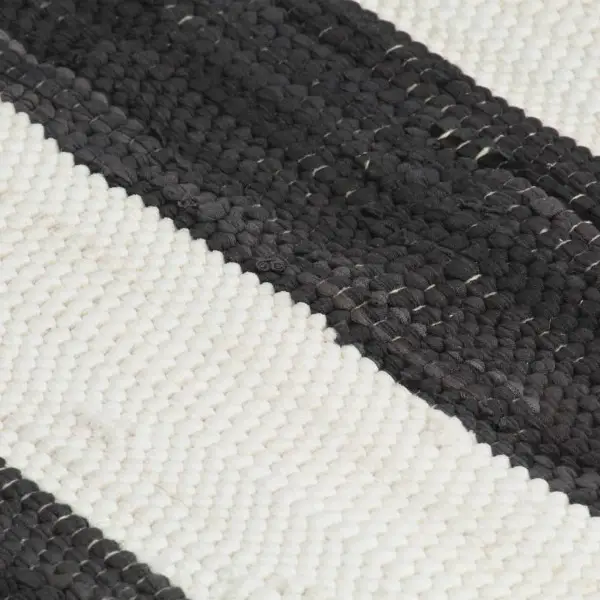  Tischsets 6 Stk. Chindi Gestreift Anthrazit und Weiss 30 x ..