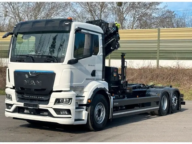 MAN, MAN TGS 26.470 6x2 Abrollkipper + Kran Hiab 228-4, Abrollkipper (Haken)