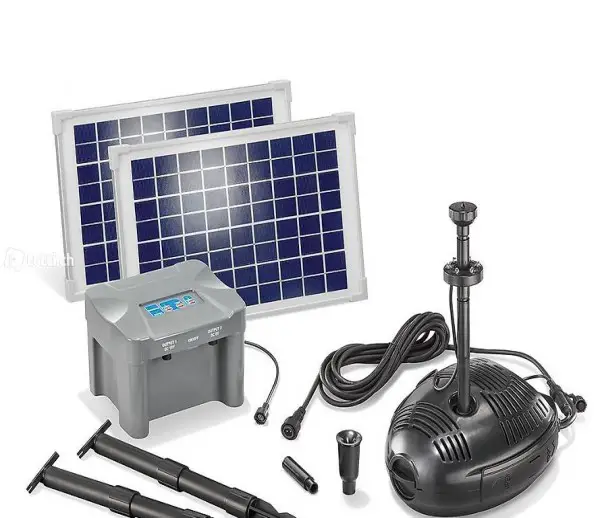  Solarpumpen-Set Milano 20W mit Akkubox und LED-Ring
