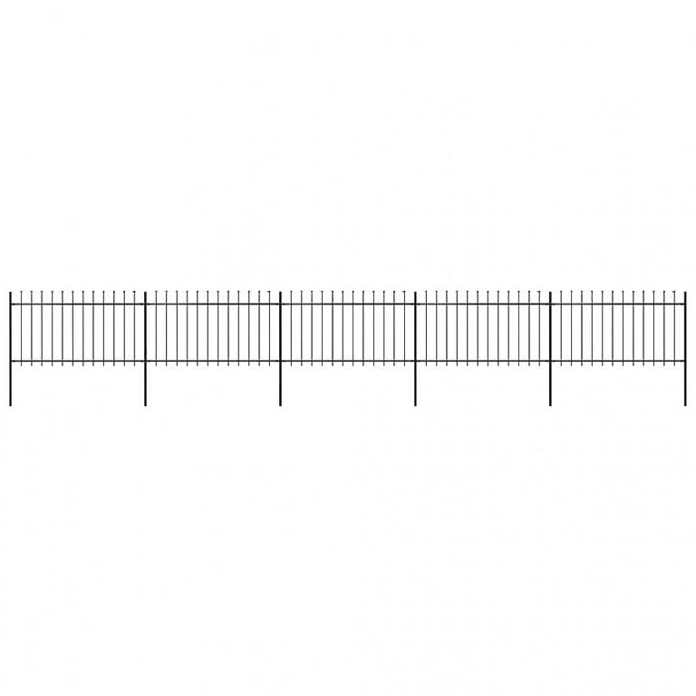 Gartenzaun mit Speerspitzen Stahl 8,5 x 1 m Schwarz
