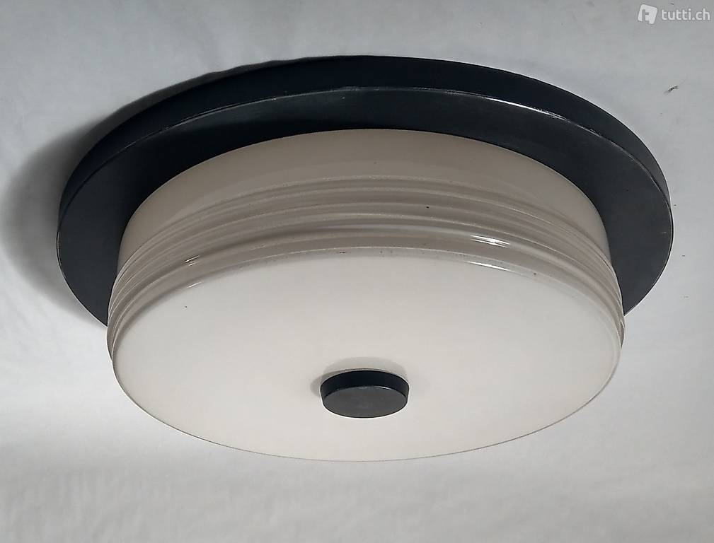  4 riesige Opalglas Deckenleuchten 58 cm Germany1960