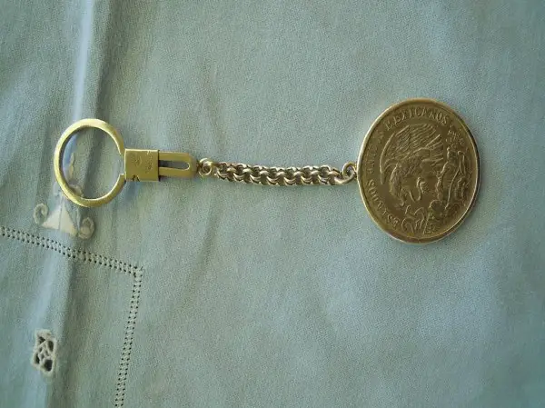 Porte-clé argent 925 et pièce 25 pesos Mexico 1968