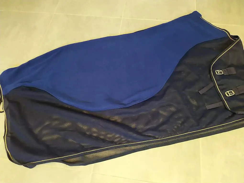 Fliegendecke mit Rückenfleece blau Gr. 155 cm