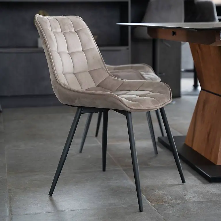 Polsterstuhl Esszimmer 2er Set ARIS? Samt Hellbraun