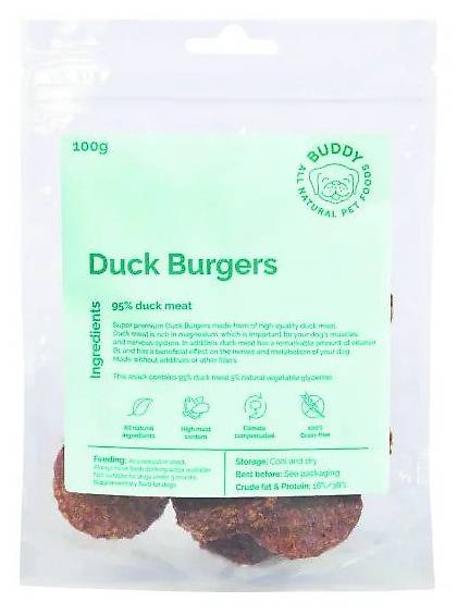 Leckere Enten Burger 100g (Buddy Pet Food)
