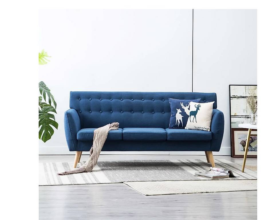 3-Sitzer-Sofa Stoff 172x70x82 cm Blau