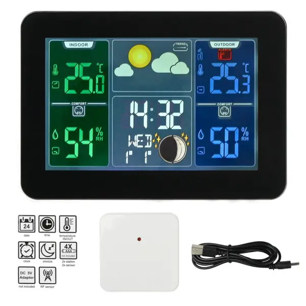 Funkgesteuerte Wetterstation mit Barometer