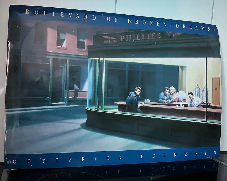 Saxophon Heineken Leuchtreklame + Blechschild G. Helnwein