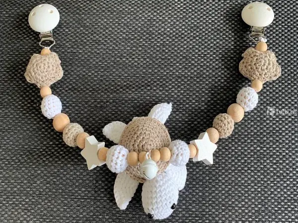 Kinderwagenkette Schildkröte beige