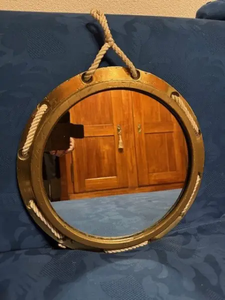 Bullaugen-Spiegel- schwere Ausführung- Messing