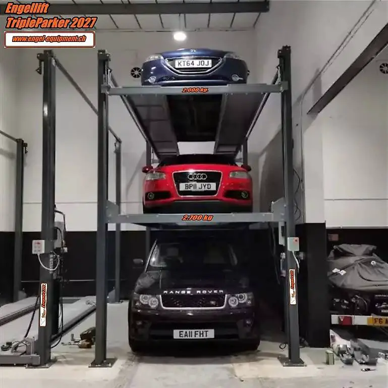 4-säulen triple parkhebebühne (1x 2.000kg -& 1x 2.700kg.)