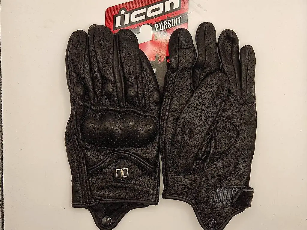 Motorradhandschuhe Ziegenleder Touch Screen, Perforiert NEU