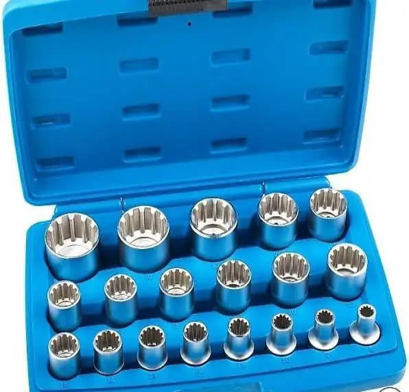  Vielzahn, 12-kant Steckschlüsselsatz 1/2" 19-tlg. 8 - 32 mm