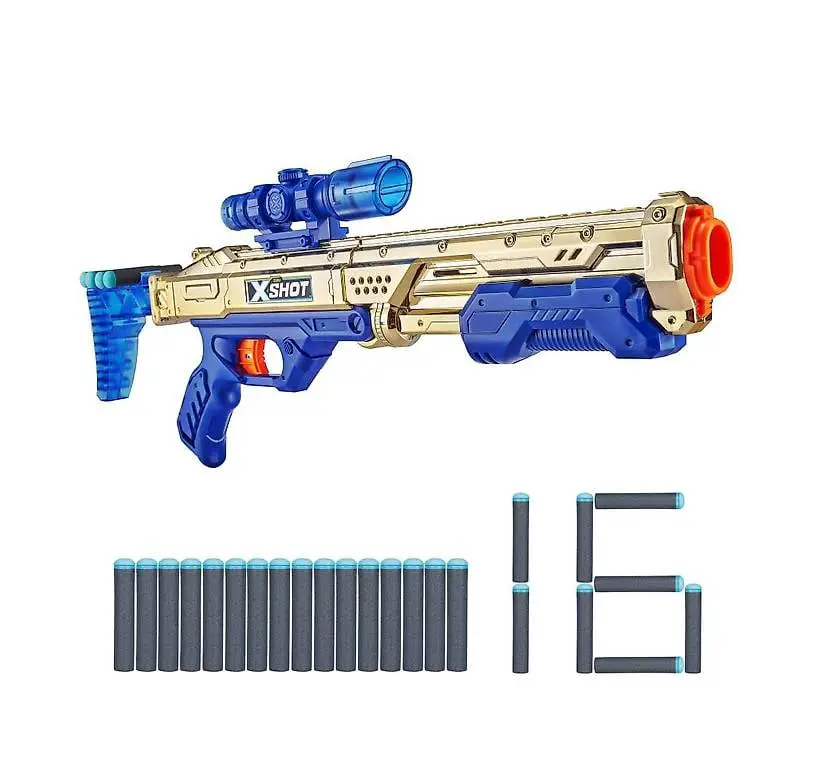 (sonderpreis) || blaster x-shot hawk eye golden mit 16 darts