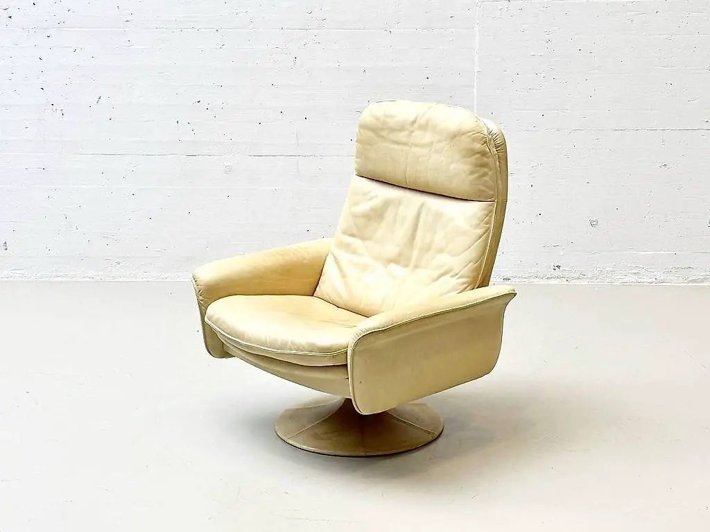 Drehbarer Anilinleder Sessel DS 50 von de Sede, 1960er Jahre