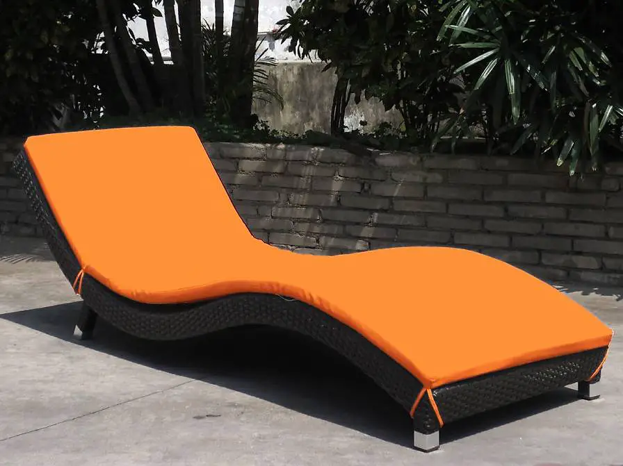 Transat EXTERIEUR /INTERIEUR en rotin avec matelas orange