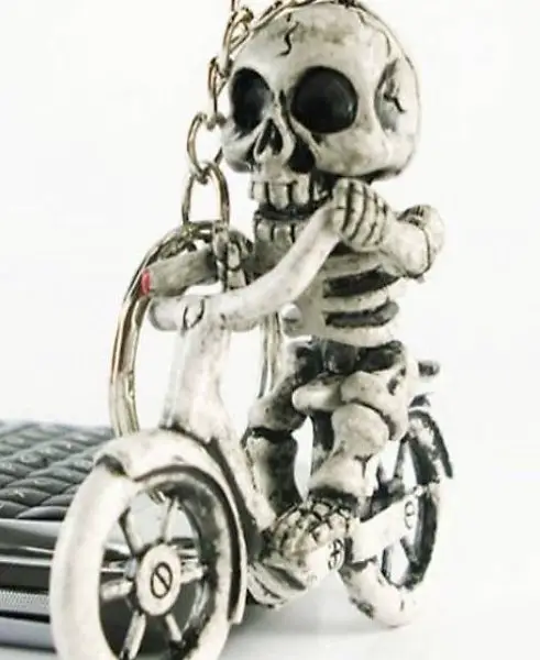 Schlüsselanhänger Skelett Fahrrad Joint Weed Gras THC