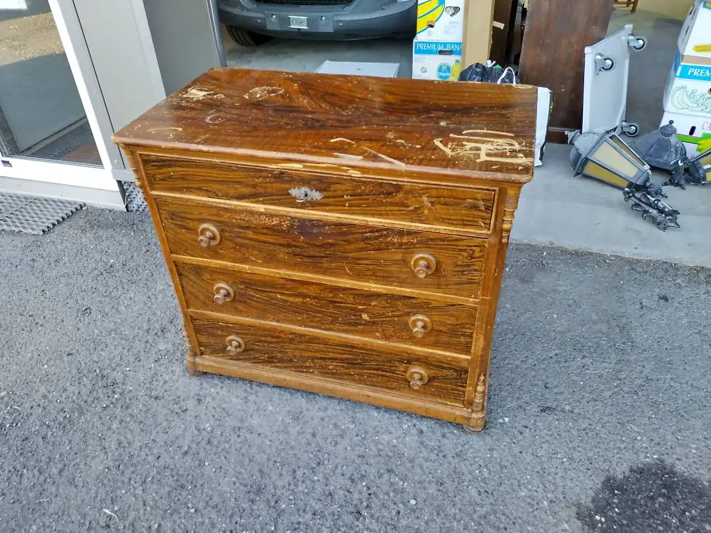 Antike Fichten Massivholz Kommode mit 4 Schubladen