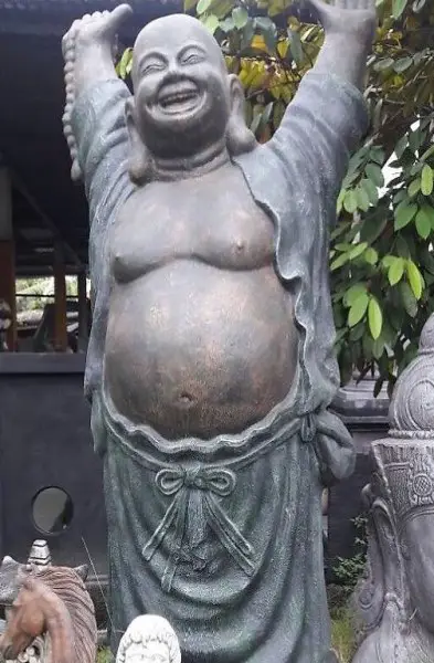  Skulptur Stein Happy Buddha Dekoration Glücklicher Budha