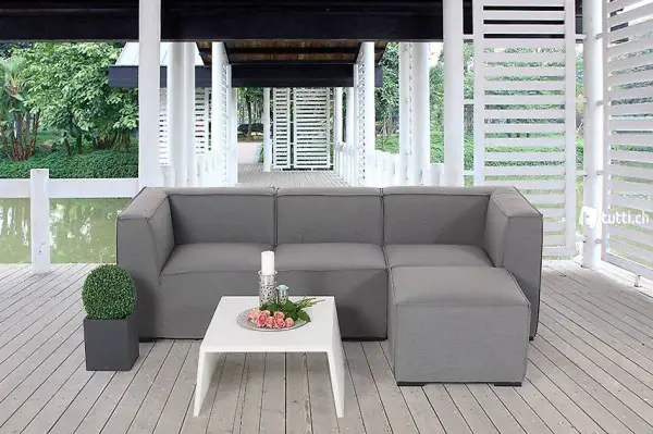 Outdoor Stoffsofa Grau