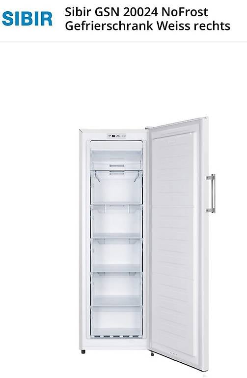 Sibir GSN 20024 NoFrost Gefrierschrank Weiss rechts