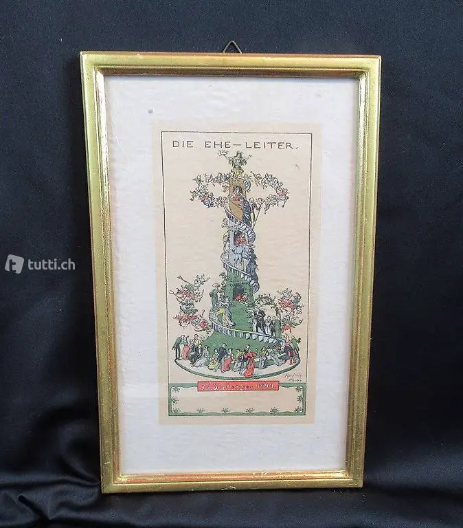  Die Ehe Leiter Zinkätzung Albert Welti