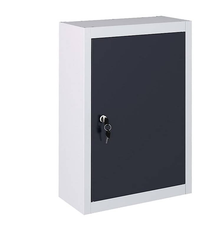 Wand-Werkzeugschrank Industriedesign Metall Grau und Schwarz
