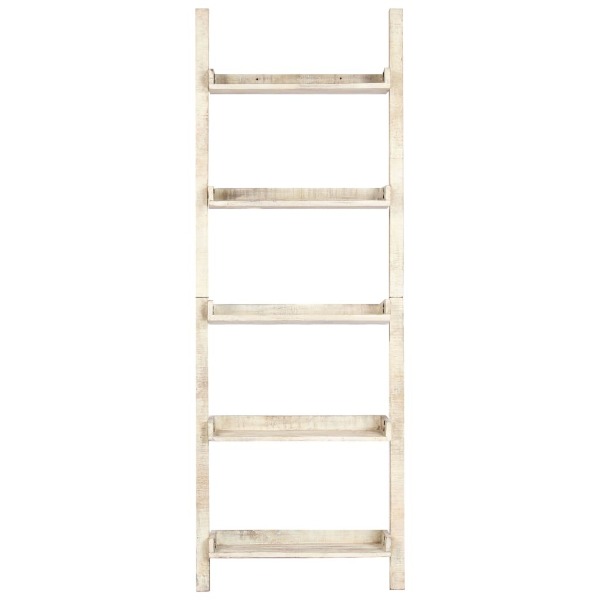  Leiterregal Weiss 75 x 37 x 205 cm Massivholz Mango