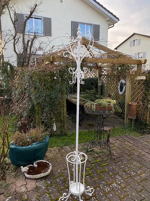 Garderobenständer weiss Metall 180 cm