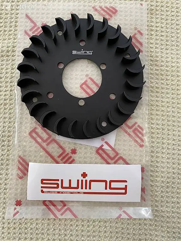 swiing Lüfterrad CNC Alu schwarz Puch X30 Velux, Sachs 503