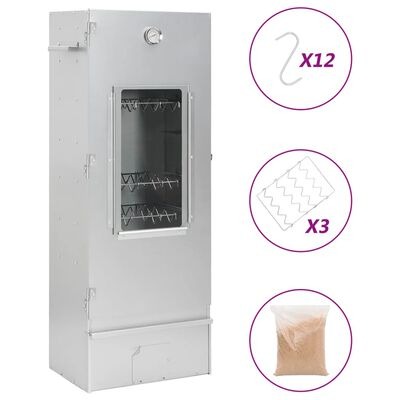  vidaXL Räucherofen mit Holzspänen 44,5x29x110 cm Stahl