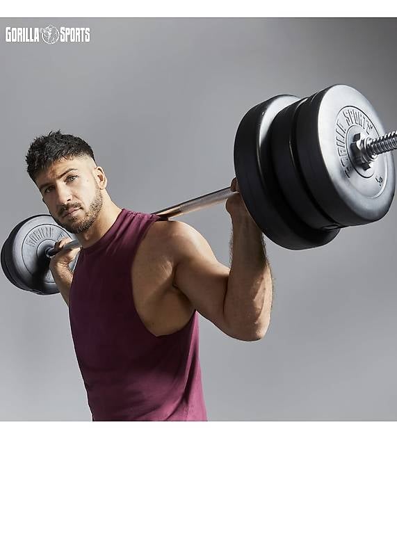 GORILLA SPORTS® Langhantel Set - 60kg, 100kg