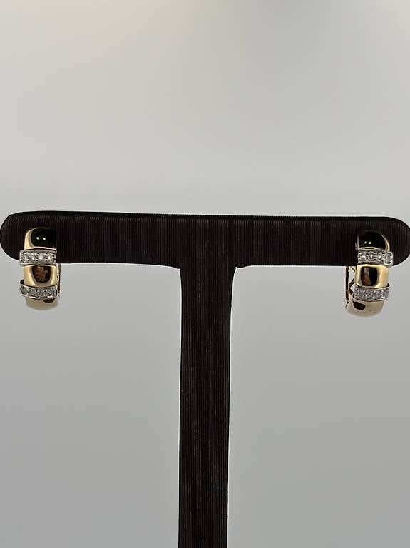 Creolen Gelbgold 750/18K mit Diamanten - 010103376138