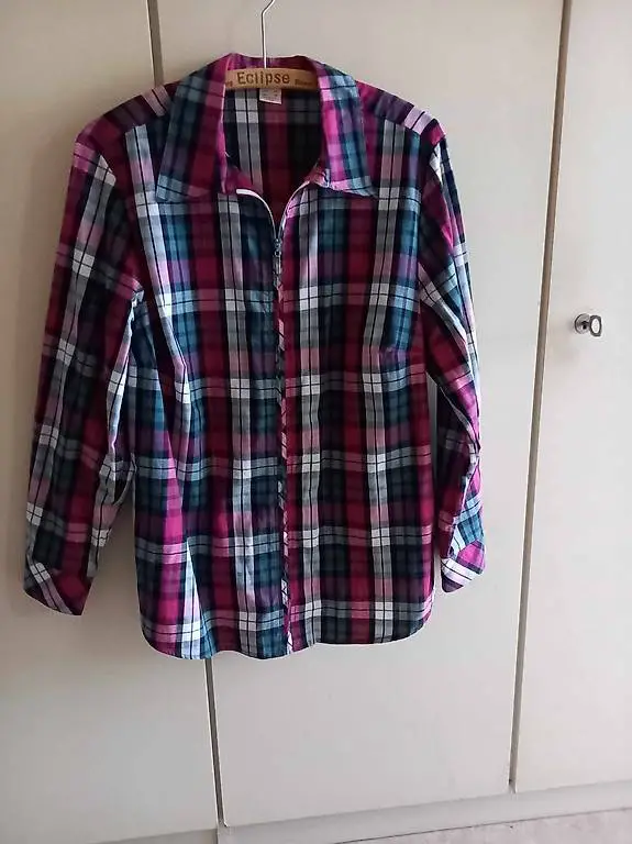 Damen Bluse mit Reissverschluss Gr 46 100% Cotton