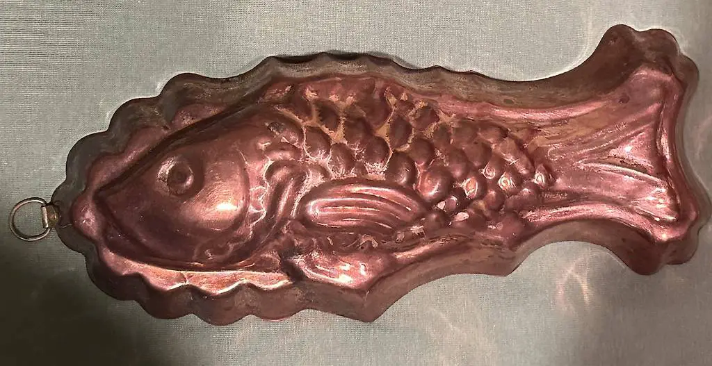 Kupfer Backform, Dekoform, Fisch