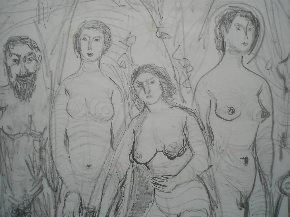 Peter Moilliet: sign. Litho berühmter Allschwiler Bildhauer