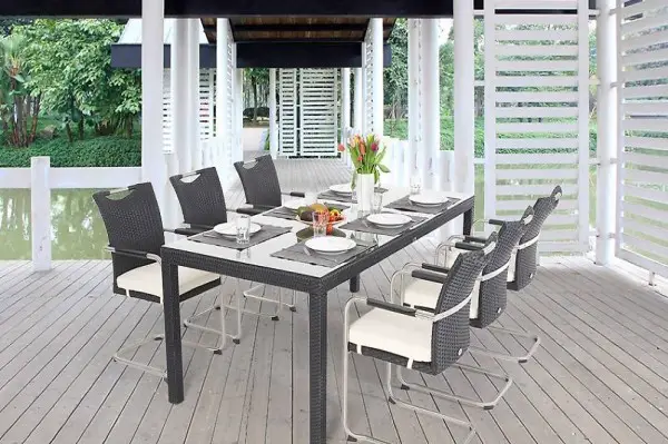  Rattantisch - 6 Stühle