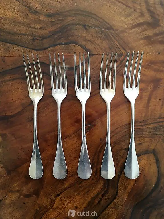 5 x Versilberte vintage Wiskemann Gabeln