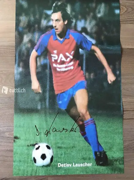 EX-FCB-STÜRMER DETLEV LAUSCHER Poster Rarität