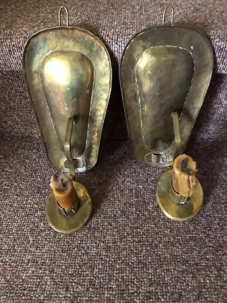 2 Wandkerzenhalter aus Messing