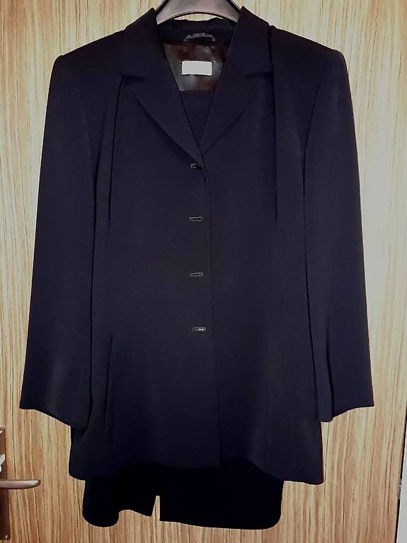 Damenanzug: Blazer & Rock & Culotte Hose, Gr 40, schwarz