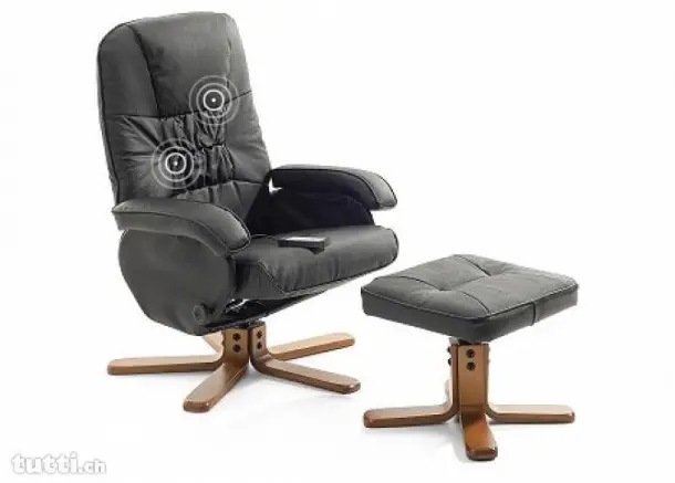  Massagestuhl, Massagesessel, Lederstuhl in schwarz, RELAXPRO