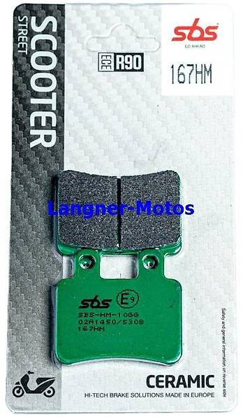 bremsbelag sbs 167 yamaha dt 50, peugeot satelis 125, derbi